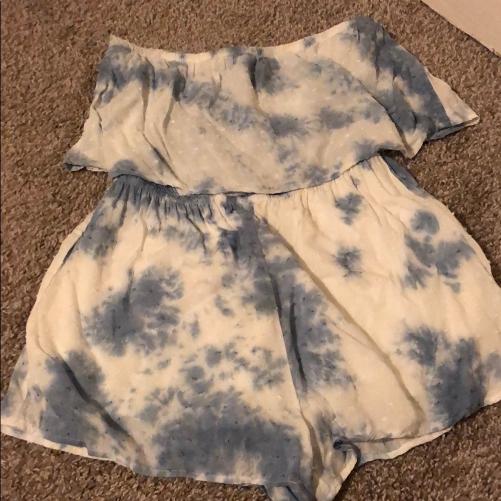 Swiss dot tie dye romper